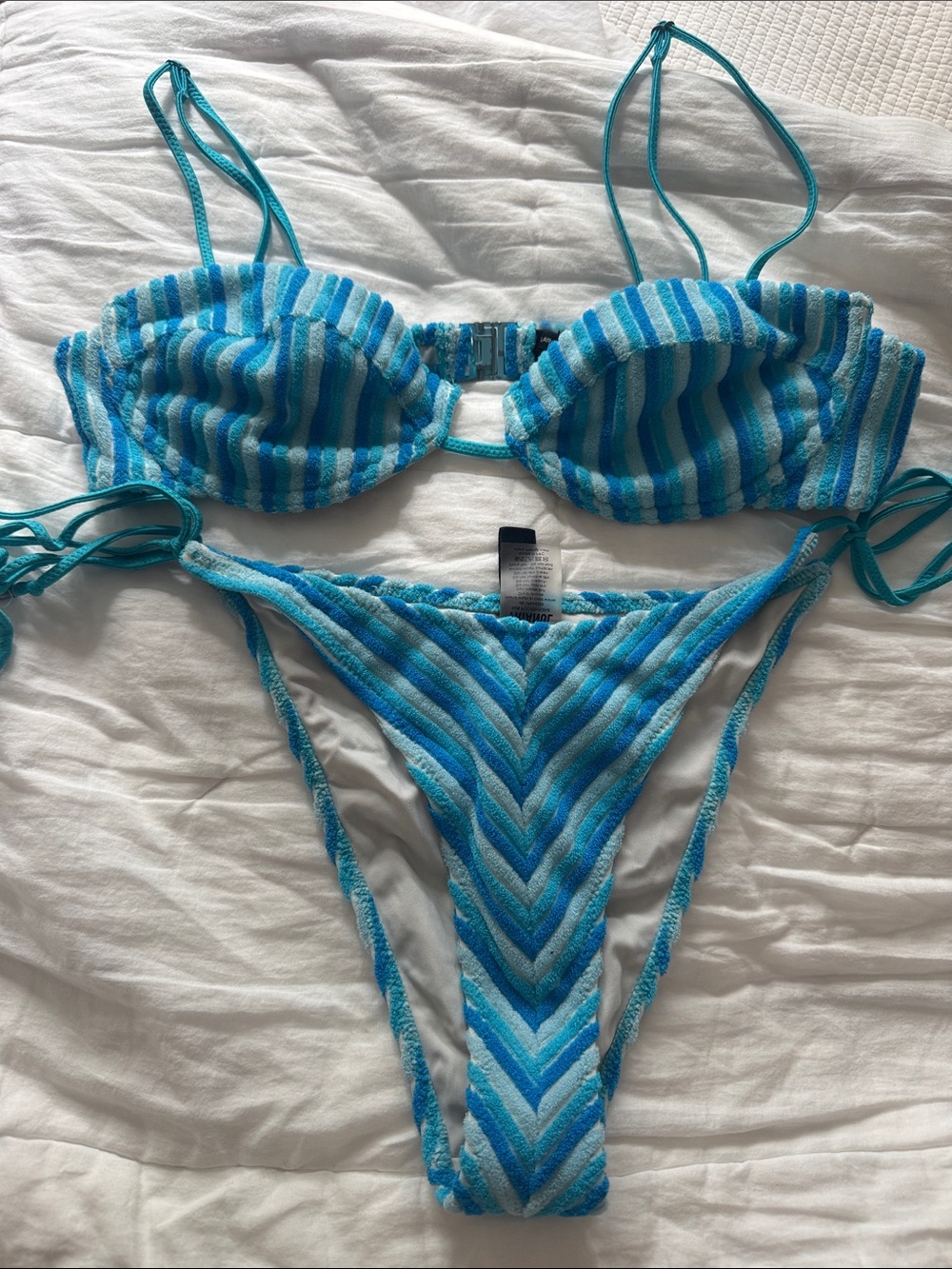 triangl swimwear Blue & Aqua Striped Two-Piece Bikini
